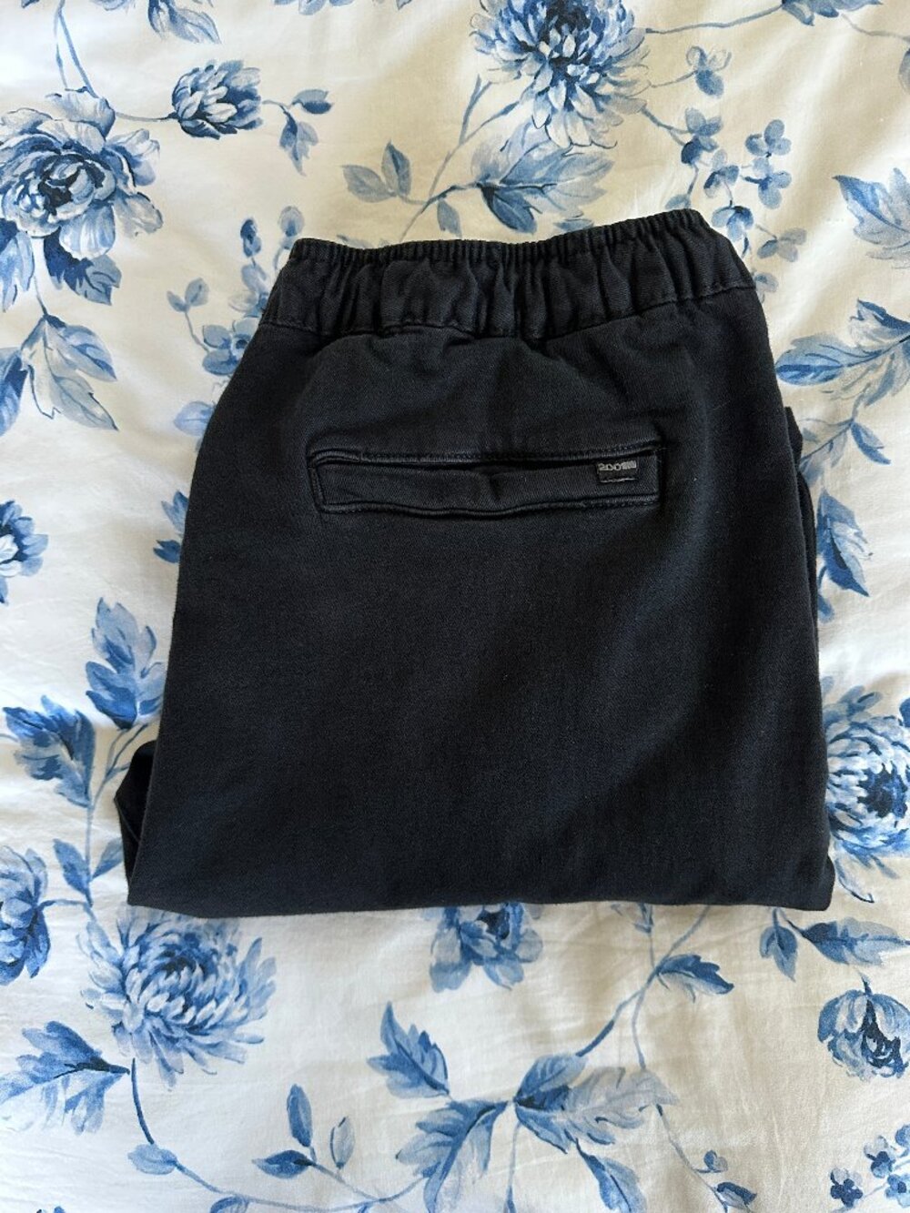 Bershka Jogger Pants Men's Large Black Cotton Stretch Drawstring - Picture 2 of 5